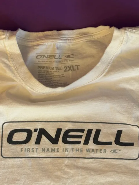 O'Neill Premium Tee Size 2XLT White Short Sleeve