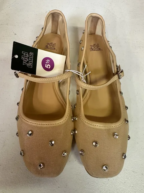 Wild Fable Elsa Mary Jane Flats Size 5.5 Neutral Mesh Studded