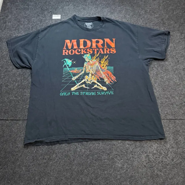 Modern Rockstars Graphic T-Shirt Size 2XL Black Skeleton