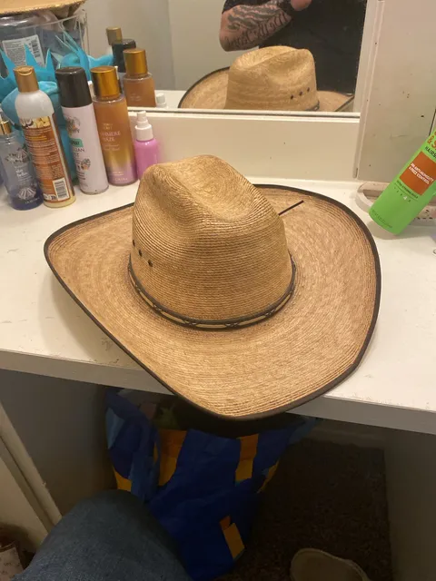 Straw Cowboy Hat Size 62 7 3/4 Brown Western