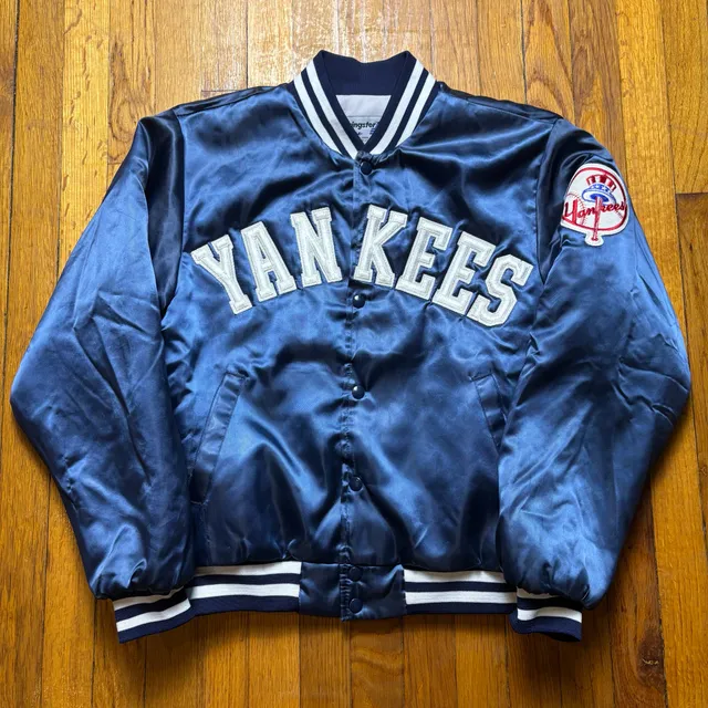Vintage Swingster New York Yankees Satin Varsity Jacket Size M Blue MLB