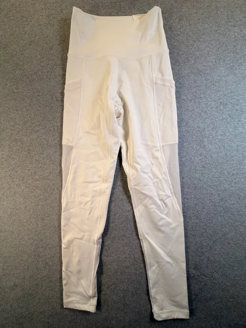 Offline By Aerie Leggings Size S Short White Mesh Panel High Rise