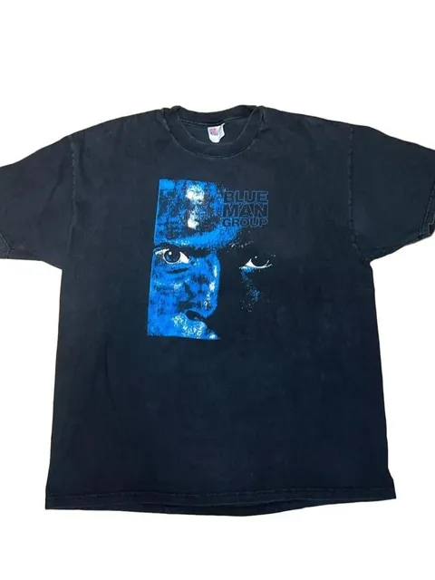 1999’ Hanes Blue Man Group Boston T-Shirt Size Adult XL Black Graphic Tee