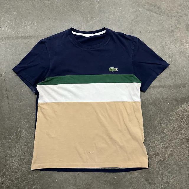 Lacoste Color Block Crocodile Logo T Shirt Casual Preppy Streetwear