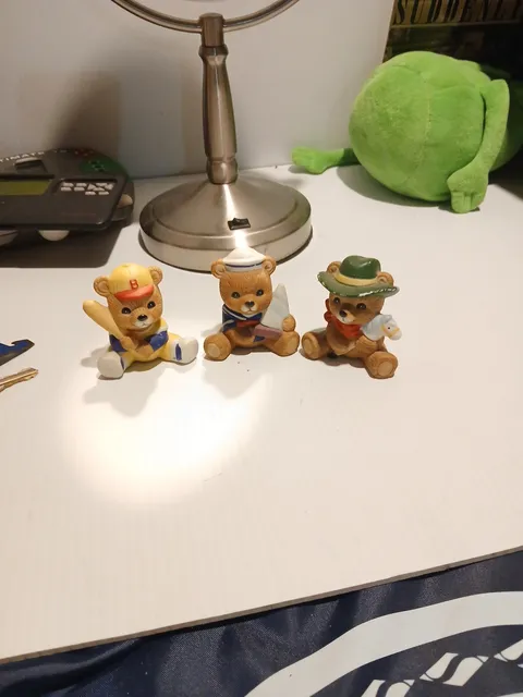 Homco Porcelain Bear Figurines Set of 3 Vintage