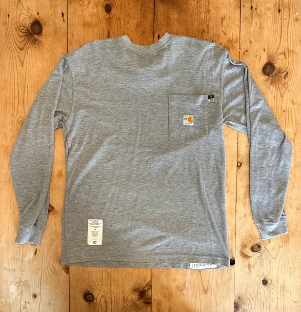 Carhartt FR Long Sleeve Pocket T-Shirt Gray 297-31 CAT 2 Men's - Size L
