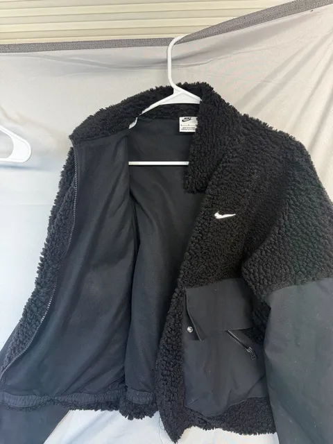 Nike Sherpa Fleece Full Zip Jacket Size M Black