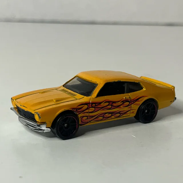 Hot Wheels 71 Maverick Grabber Yellow Flames Diecast Car