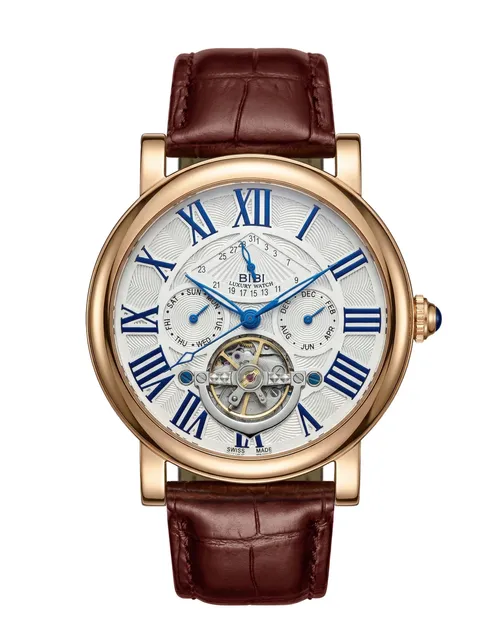 Bibi Luxury Swiss Automatic Mechanical Brown Leather