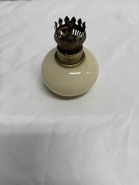 Vintage Milk Glass Oil Lamp Made In Italy