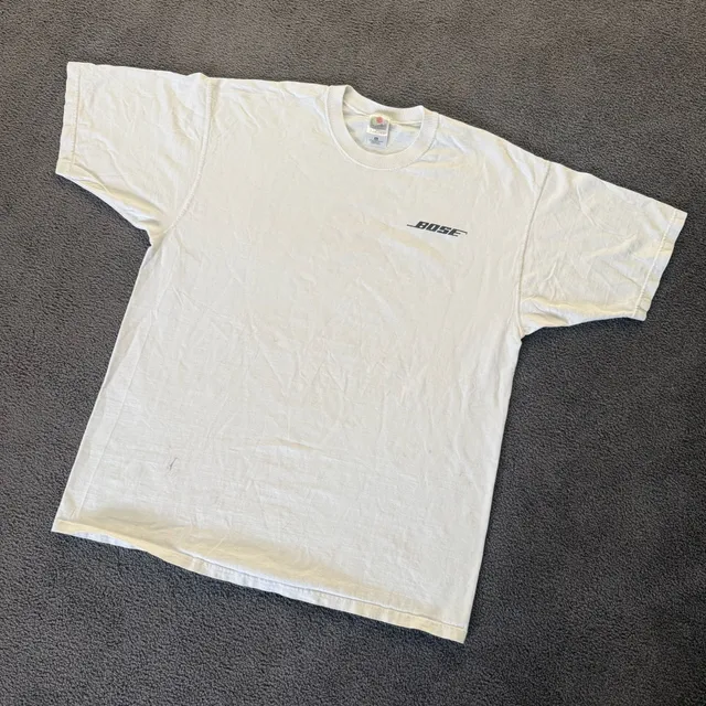 Vintage Fruit of the Loom Bose Big Deal T-Shirt Size XL White Graphic Tee