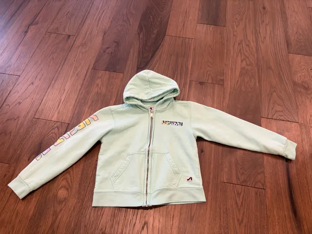Surf Style Zip-Up Hoodie Size 6/8 Mint Green Clearwater Beach