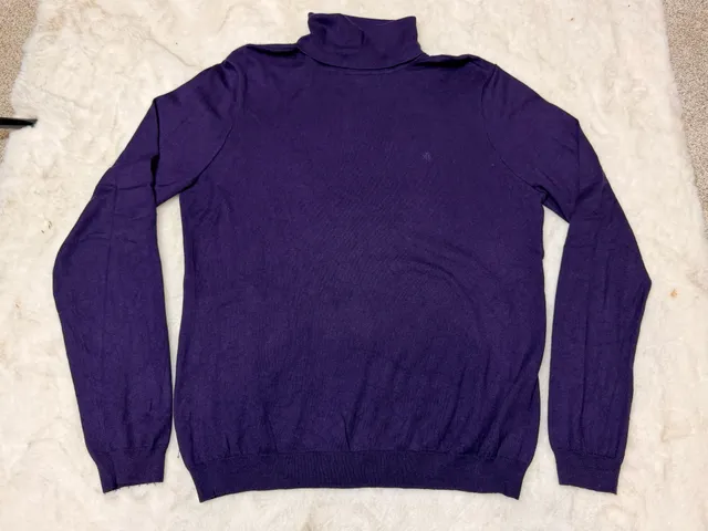 Lauren Ralph Lauren Turtleneck Sweater Size L Purple Silk Blend