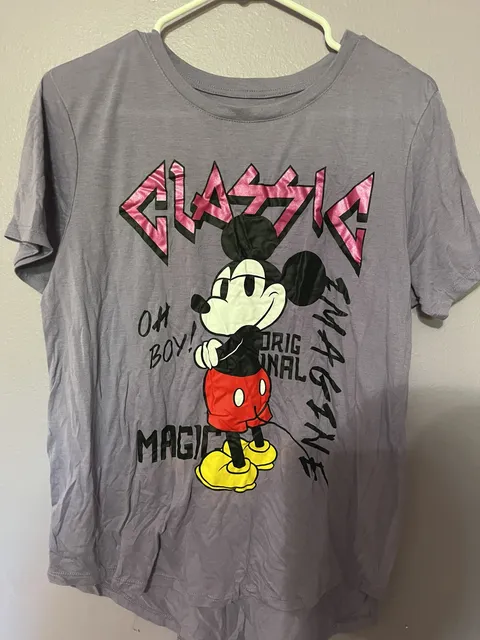 Disney Mickey Mouse T-Shirt Size 3XL(21) Purple Classic Graphic Tee