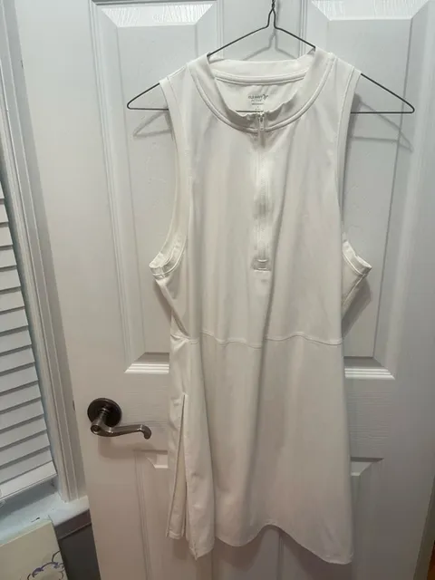 Old Navy White Sleeveless Zip-Front Active Mini Dress