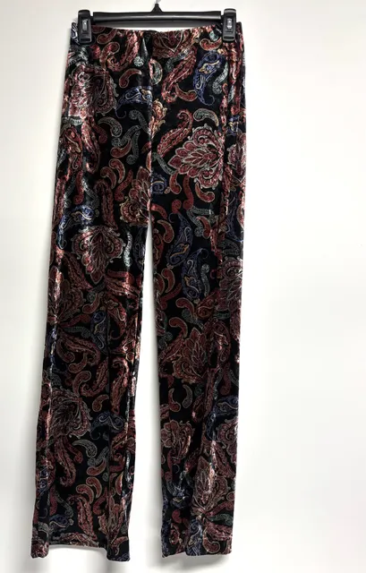 California Moonrise Velvet Pants Size XS Paisley Print