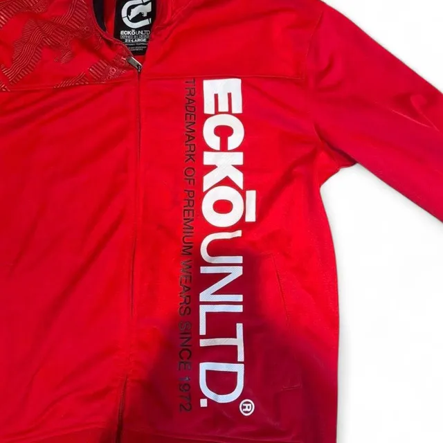 Vintage Y2K Ecko Unld. Red Track Jacket / Full-Zip Sweatshirt (Size 2X-Large)