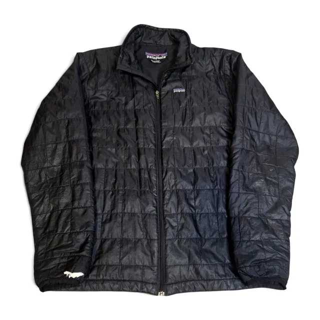 Patagonia Nano Puff Jacket Size XXL Kids Black Quilted Full Zip