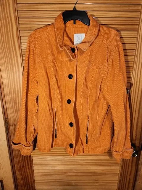 Vintage Relativity Everyday Comfort Corduroy Utility Jacket Women's Size 2X