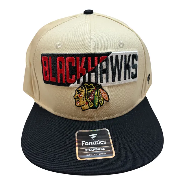 Fanatics Chicago Blackhawks Snapback Hat One Size Fits Most Cream Black NHL