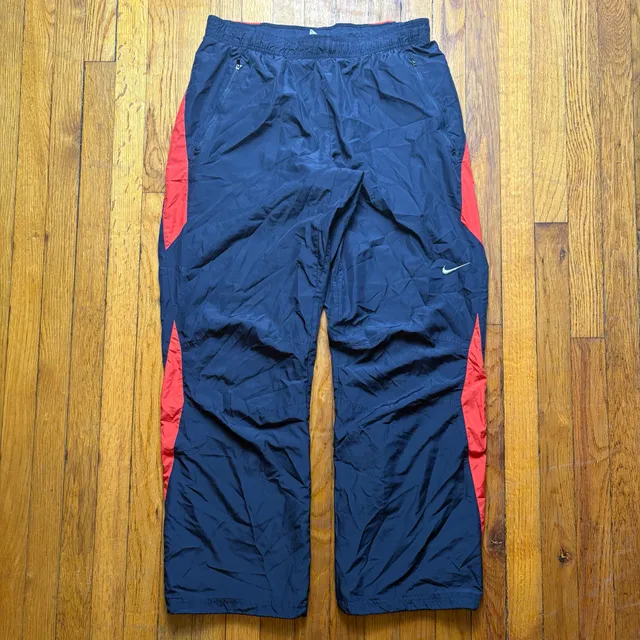 Nike Track Pants Navy Red Nylon Windbreaker Joggers Size XXL