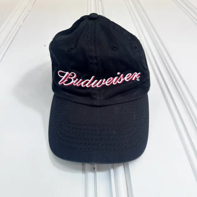 Budweiser Embroidered Logo Black Baseball Cap Hat