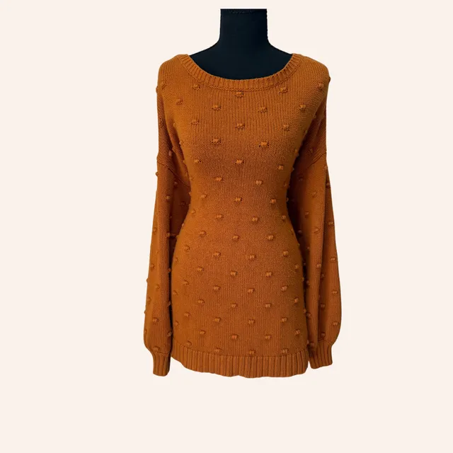 cozycore cottagecore bobble knit oversized sweater