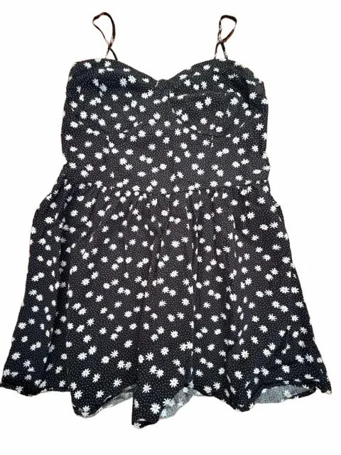 No Boundaries Daisy Print Dress Size XXL 21 Black