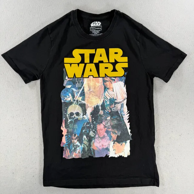 VTG Star Wars Graphic T-Shirt Size S Black Movie Scene Print