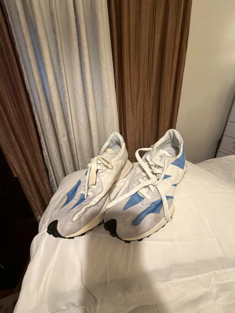 New Balance 327 White Stellar Blue Sneakers
