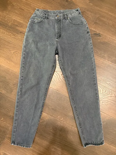 Lee Vintage High Waisted Tapered Mom Jeans Washed Charcoal-Black Wash Denim