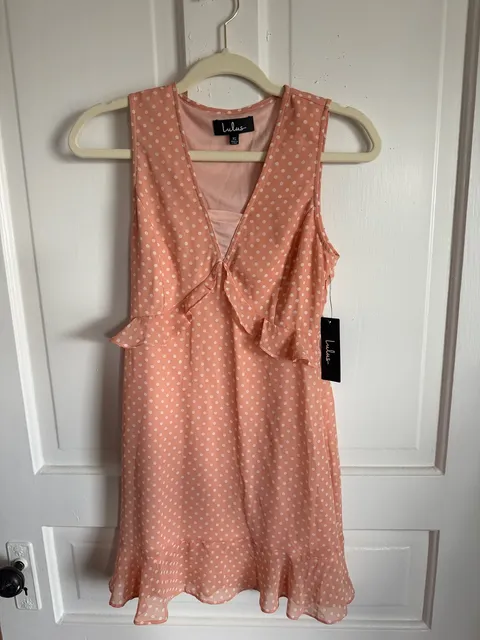 Lulus You Got It Mini Dress Size XS Pink Polka Dot Ruffle