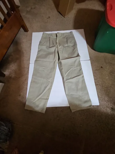 Z Cavaricci Pleated Chino Pants 34x30 Beige Cotton