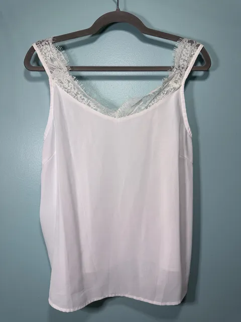 White Lace Trim Camisole