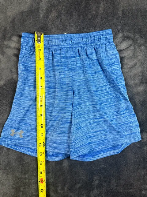 Kids Under Armour Athletic Shorts Size 6 Blue Space Dye Polyester#184
