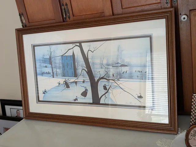 P. Buckley Moss "Skating Party" Rare 1985 Limited Edition Print SIGNED 807/1000