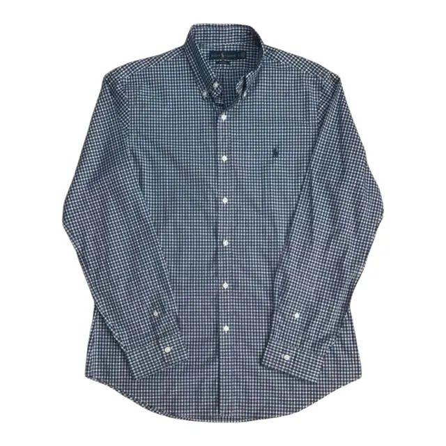 Ralph Lauren Button Down Shirt Size L Blue Gingham Slim Fit
