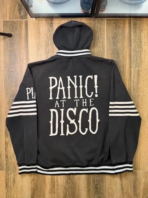Manhead Panic At The Disco Varsity Jacket Size 2XL Black Hooded