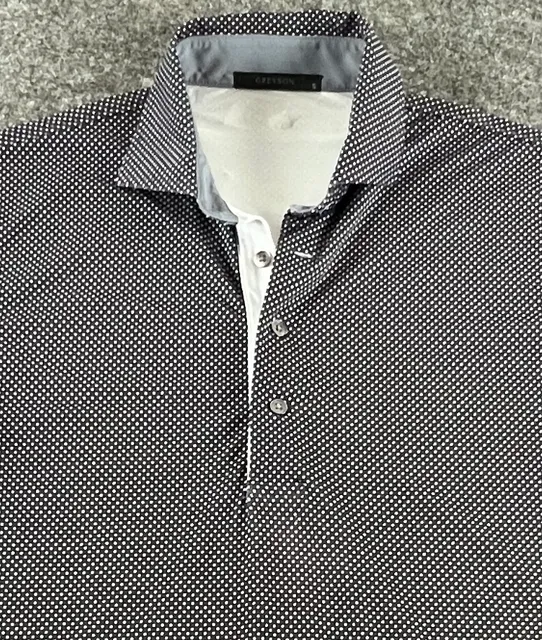 Greyson Polo Shirt Size S Black White Micro Dot Golf Performance