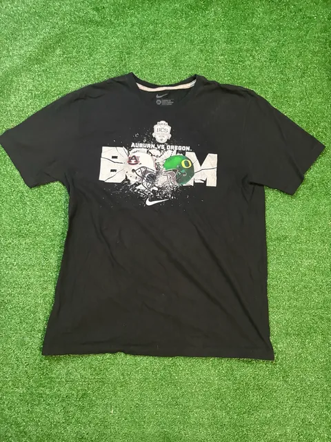 Nike BCS Auburn vs Oregon T-Shirt Size XL Black Football