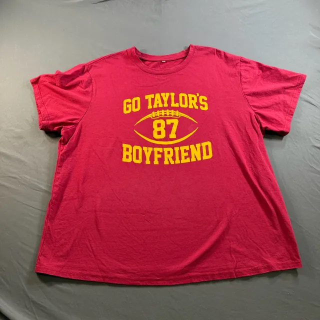 Travis Kelce 87 Taylor Swift Boyfriend Football Graphic Tee Red XL