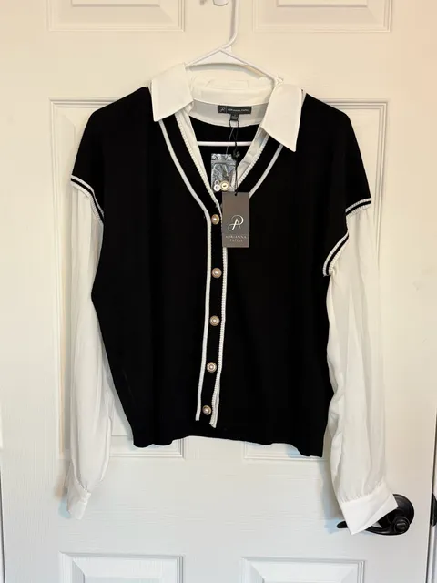 Adrianna Papell Twofer Sweater Size L
