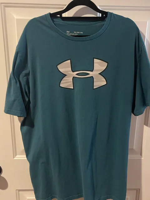 Under Armour HeatGear T-Shirt Size 2XL Teal Logo Graphic