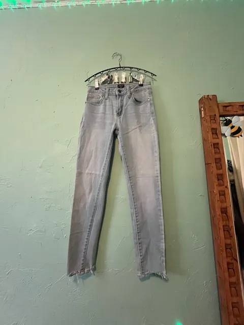 Just Black Denim Jeans Size 25 Light Wash Raw Hem
