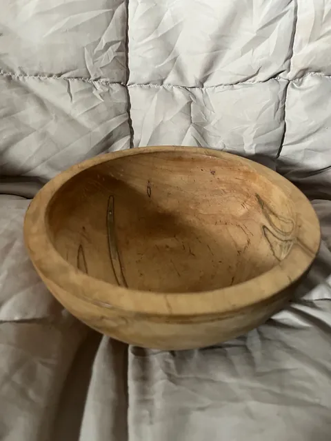 Vintage Handcrafted Wooden Bowl Spalted Wood