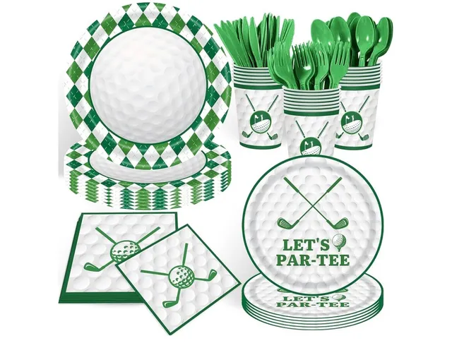 Let's Par-Tee Golf Party Supplies Tableware Set 175 Pcs