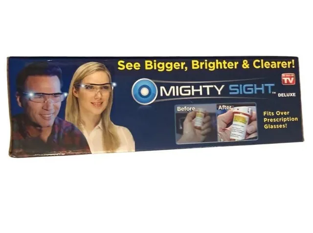 Mighty Sight Deluxe LED Lighted Magnifying Eyewear New