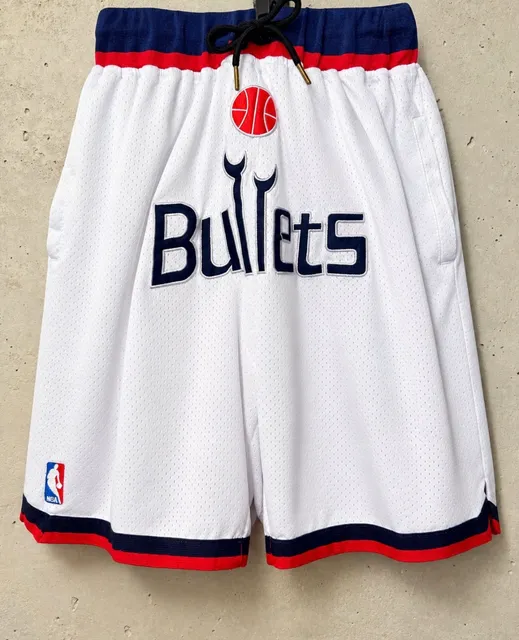 Just Don Washington Bullets Basketball Shorts Size XL White