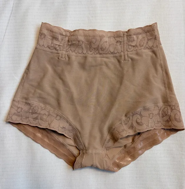Shapewear High Waist Control Briefs Size S Nude Mesh