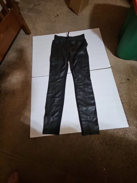 BCBGMaxazria Wilcox Pants Size XS Black Faux Leather Paneled Leggings